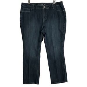 CJ Banks Jeans Womans Sz 16WP Moderately Curvy Dark Wash Blue Zip Casual Work